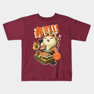 Sushi Chef - Cute Kitchen Kitty - Japanese Restaurant Kids T-Shirt